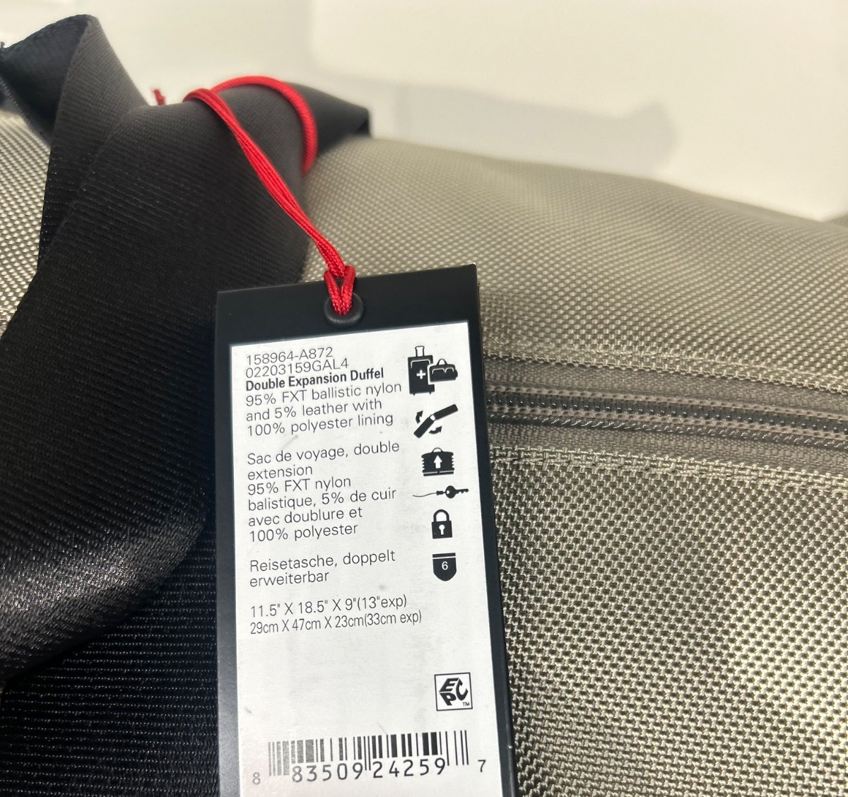 NEW Tumi ALPHA 18.5” Double Expansion TRAVEL Satchel Bag – GRAY ALLOY