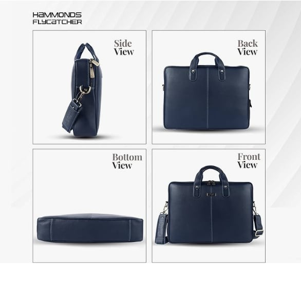 HAMMONDS FLYCATCHER Men Leather Laptop Bag 15.6in Padded