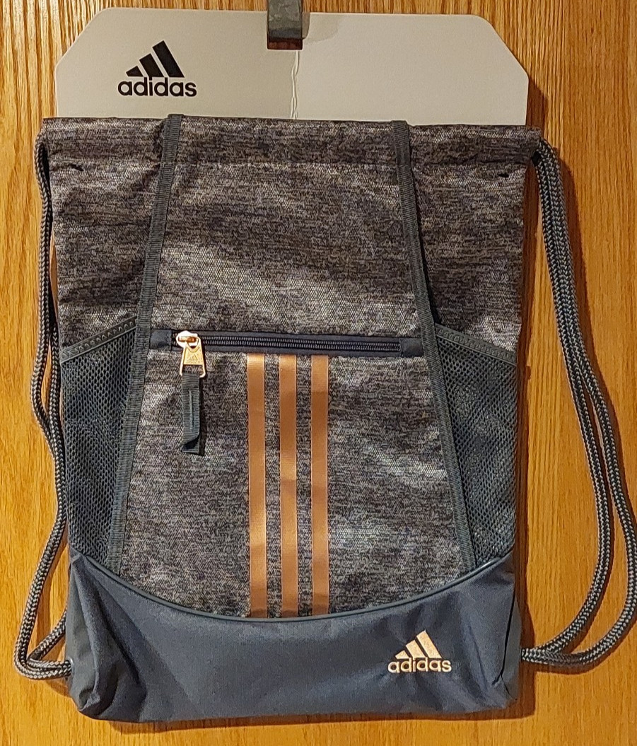 New Adidas Alliance II Jersey Onix Grey/Rose Gold Sackpack