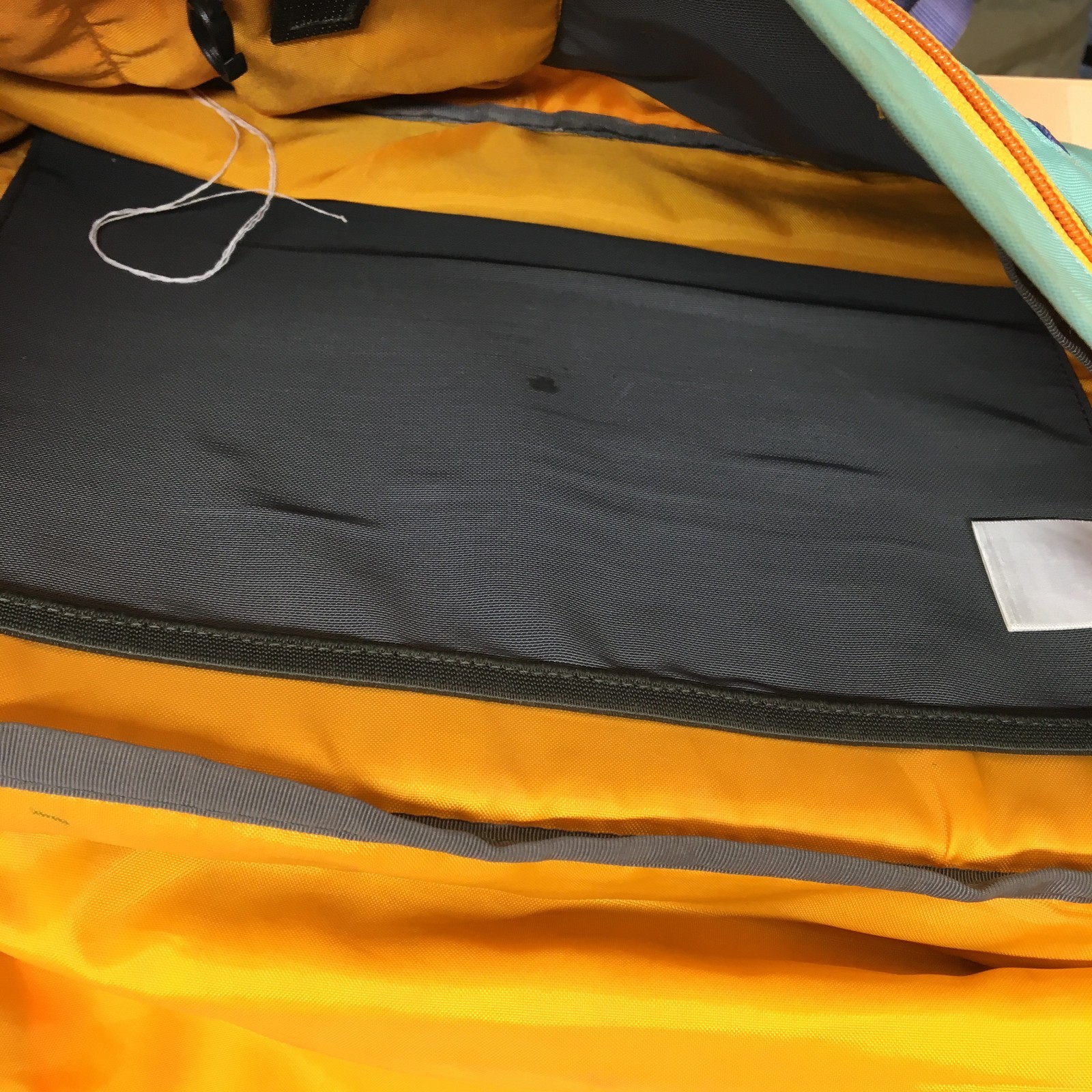 Patagonia Mini Messenger Bag Teal/Orange Courier Seatbelt Strap DWR Commuter