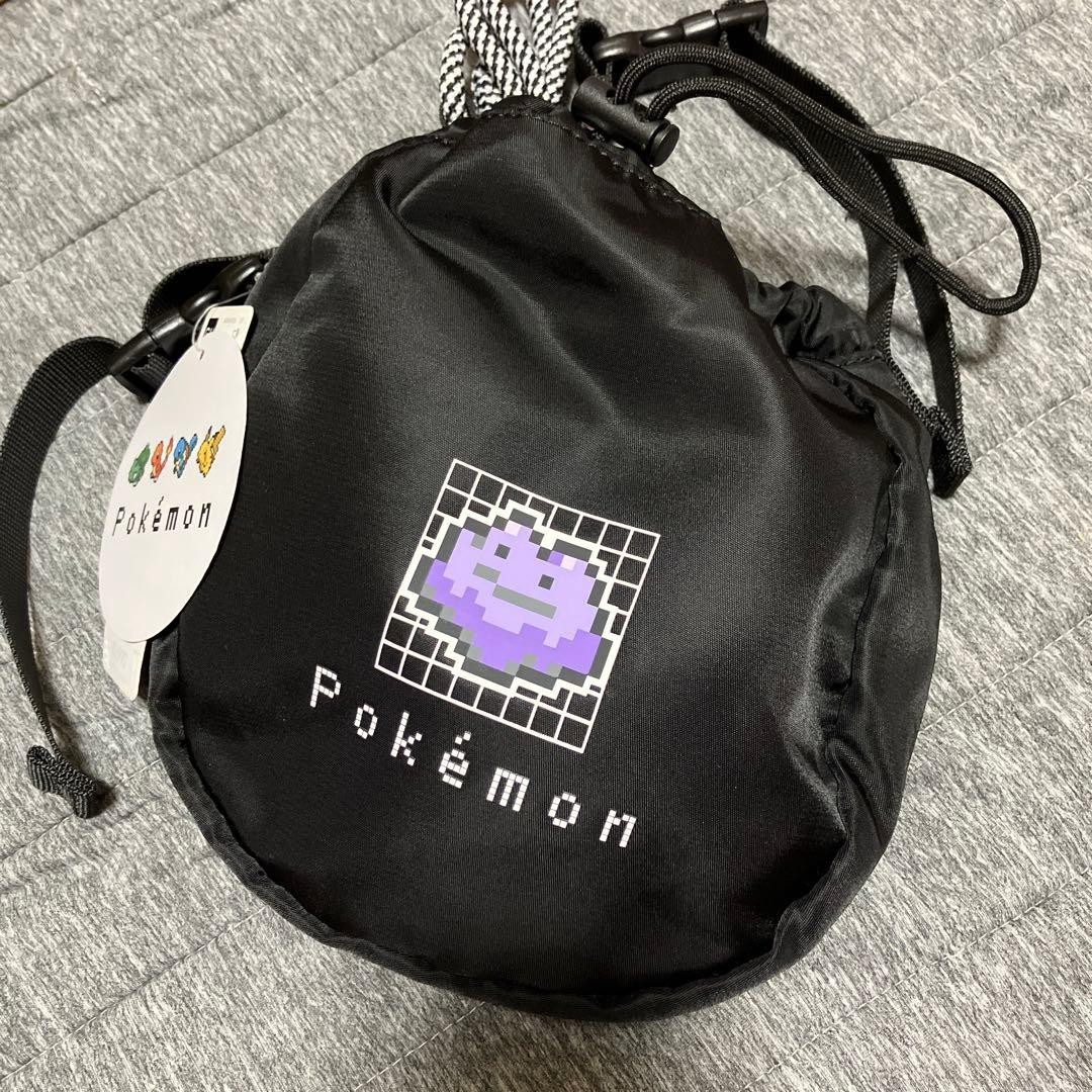 GU x POKEMON Pikachu Ditto Black Shoulder Bag Pouch