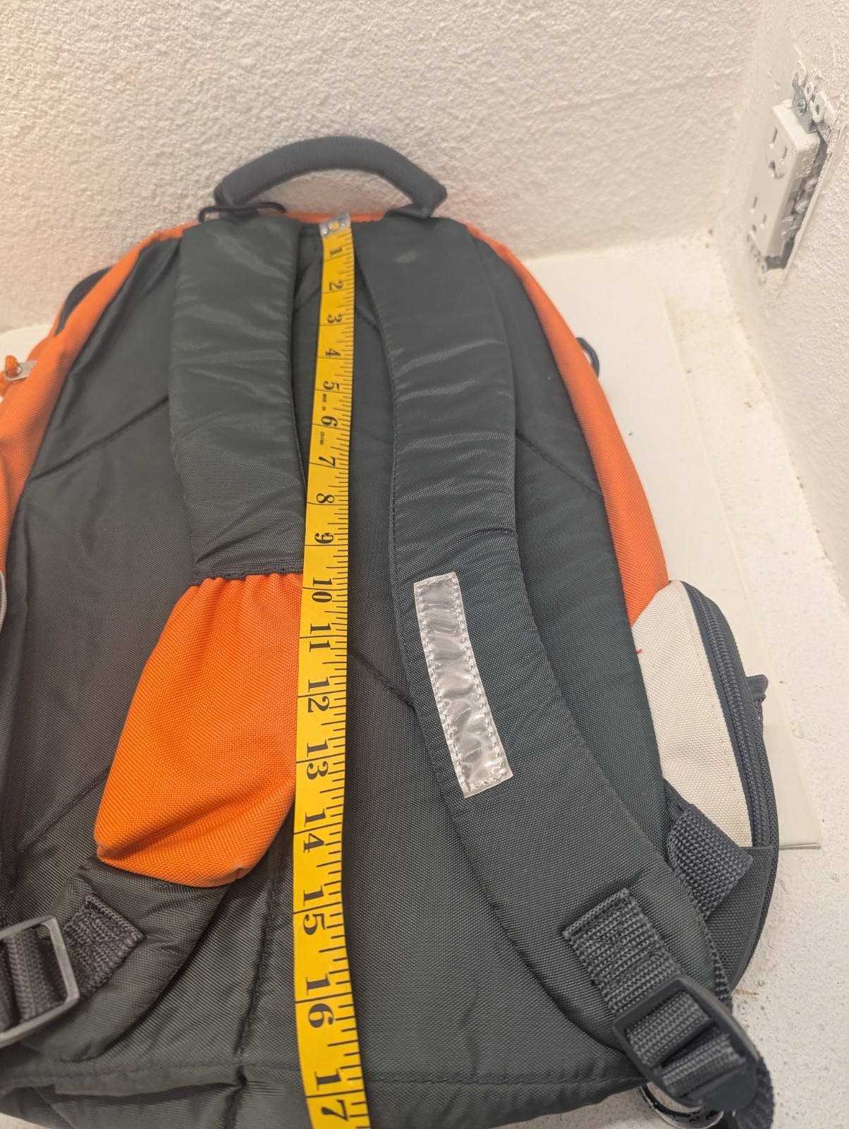 Orange Gray Outdoor Hiking Backpack Daypack Travel School Bag Multi Compartment