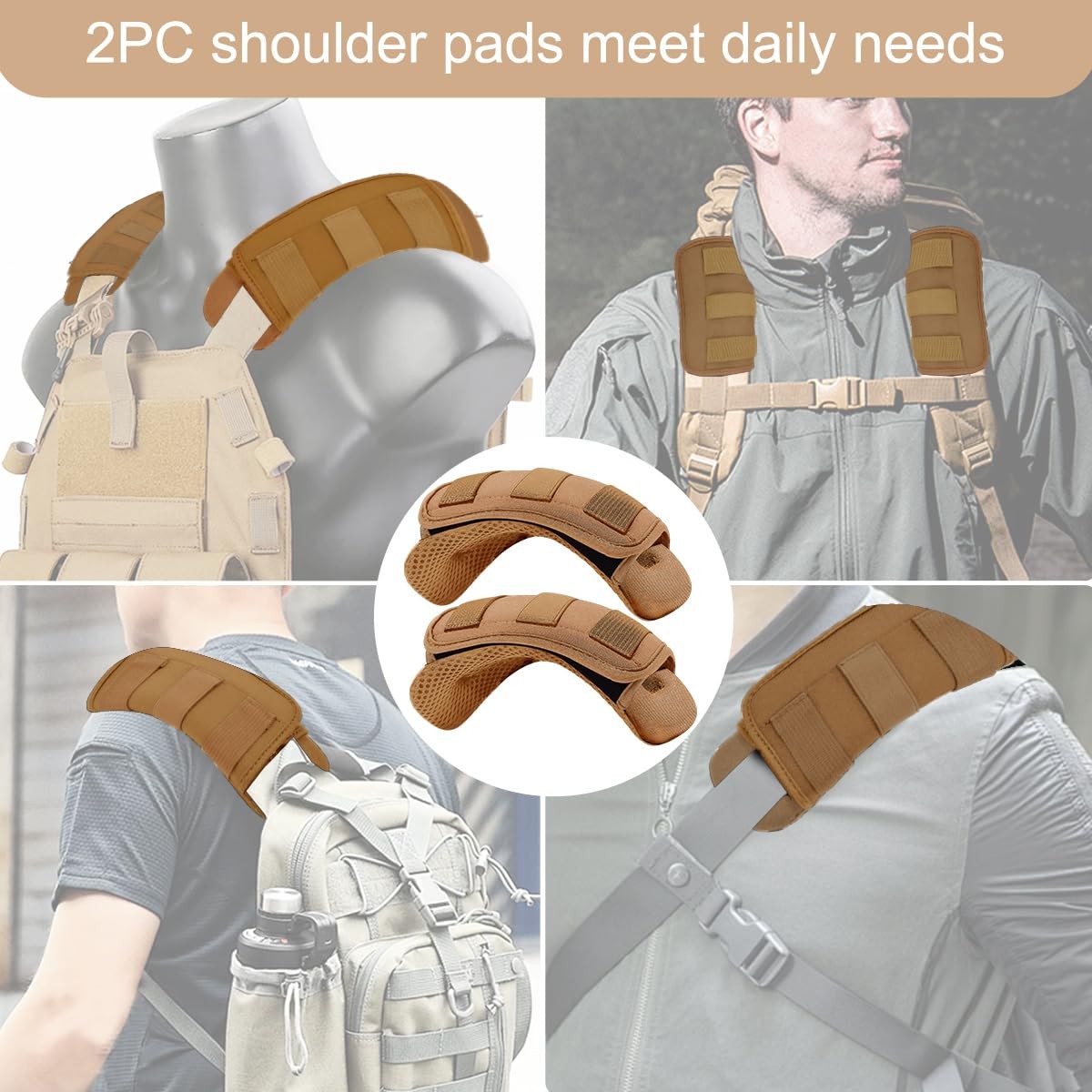 2 Pack Universal Wide Shoulder Pad Ultra Thick Cushion for Luggage Backpack
