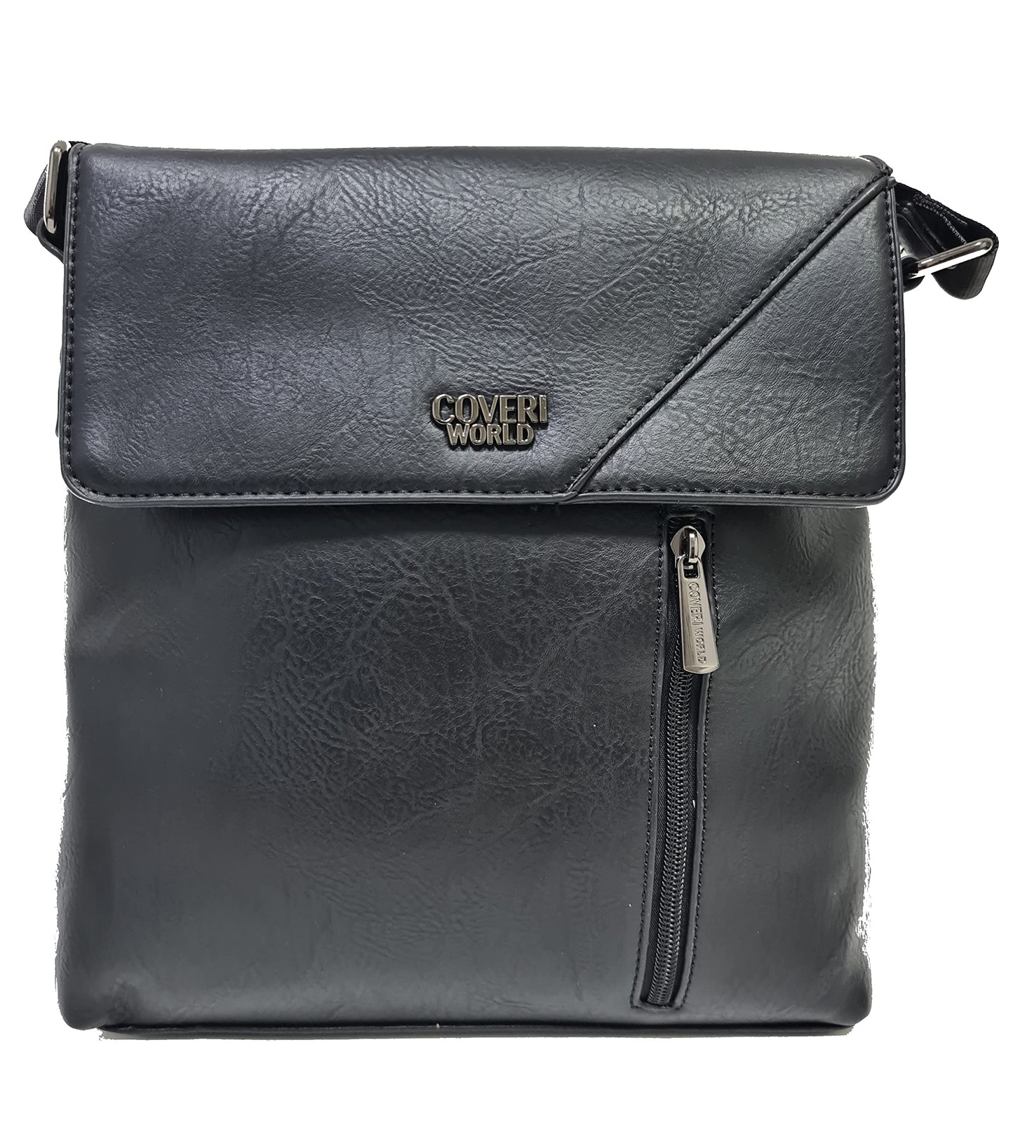 Adjustable Faux Leather Shoulder Bag, Vertical, Multi Pocket, Large G…