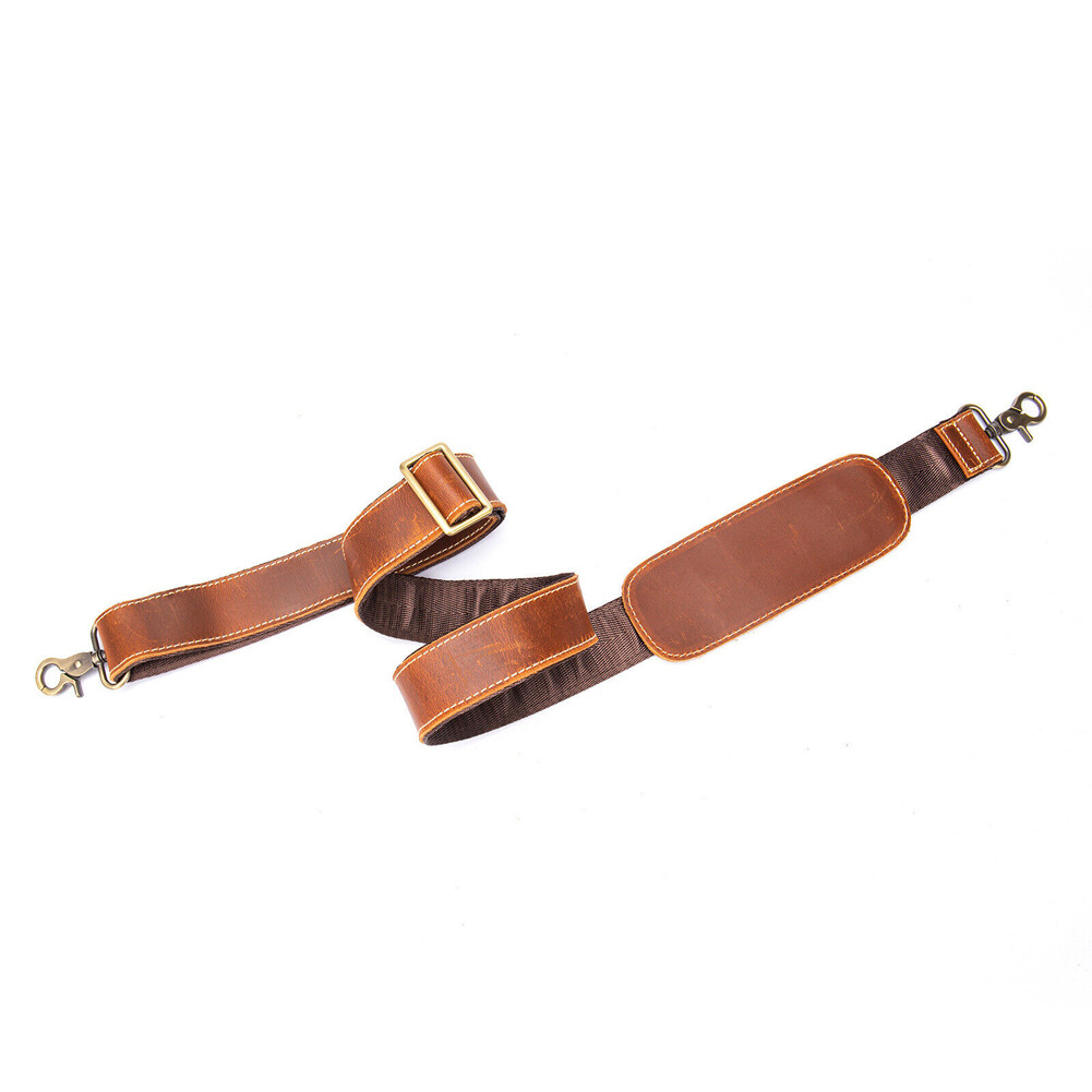 Genuine Leather Replacement Shoulder Strap for Briefcase Luggage Messenger Bag.