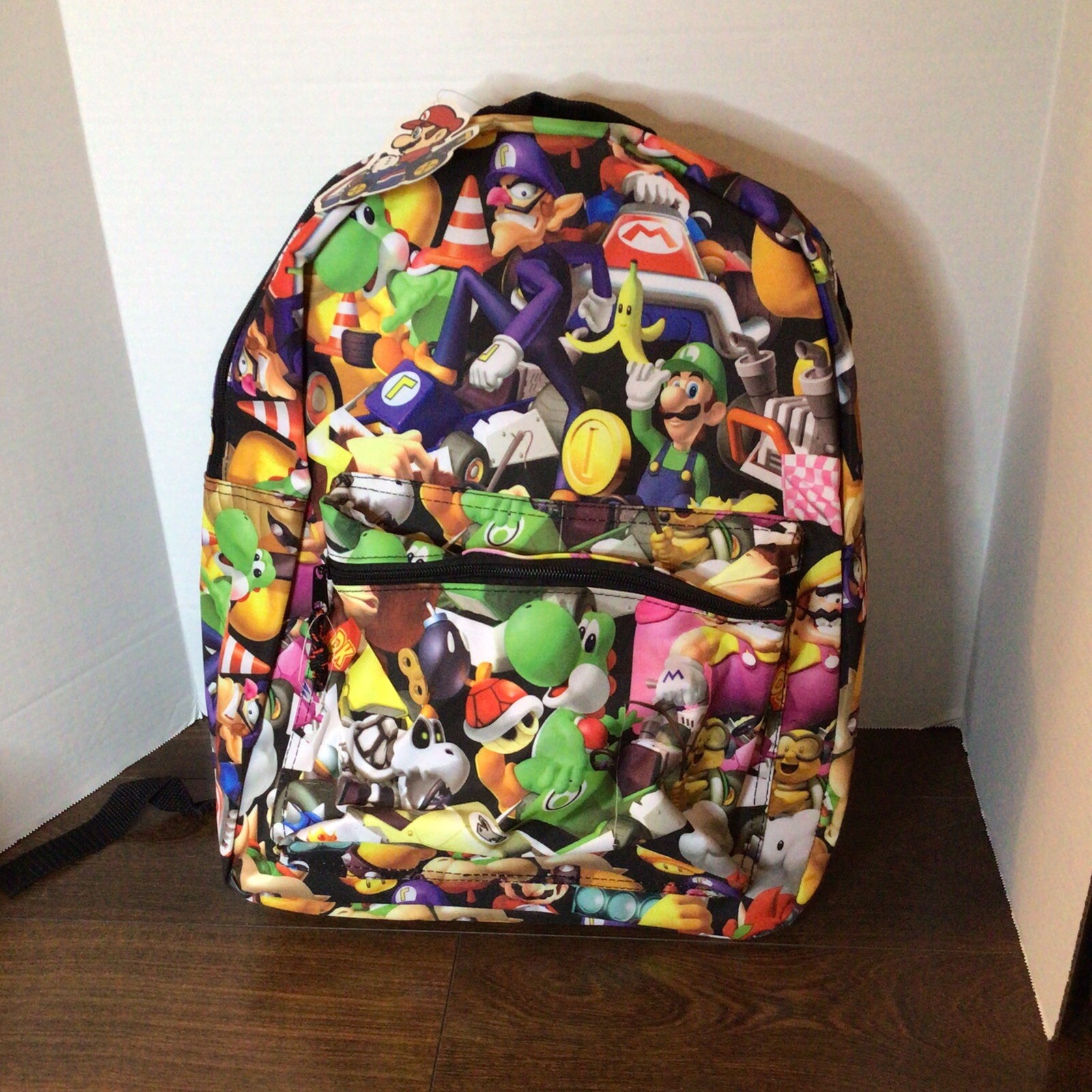 Bioworld X Nintendo MarioKart Backpack Bookbag Black/Allover Print – NEW