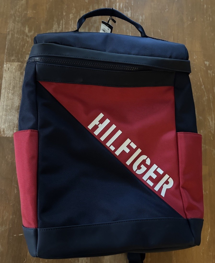 Tommy Hilfiger Unisex Backpack – Navy Blue/Red – NWT New – 18 X 14 IN.