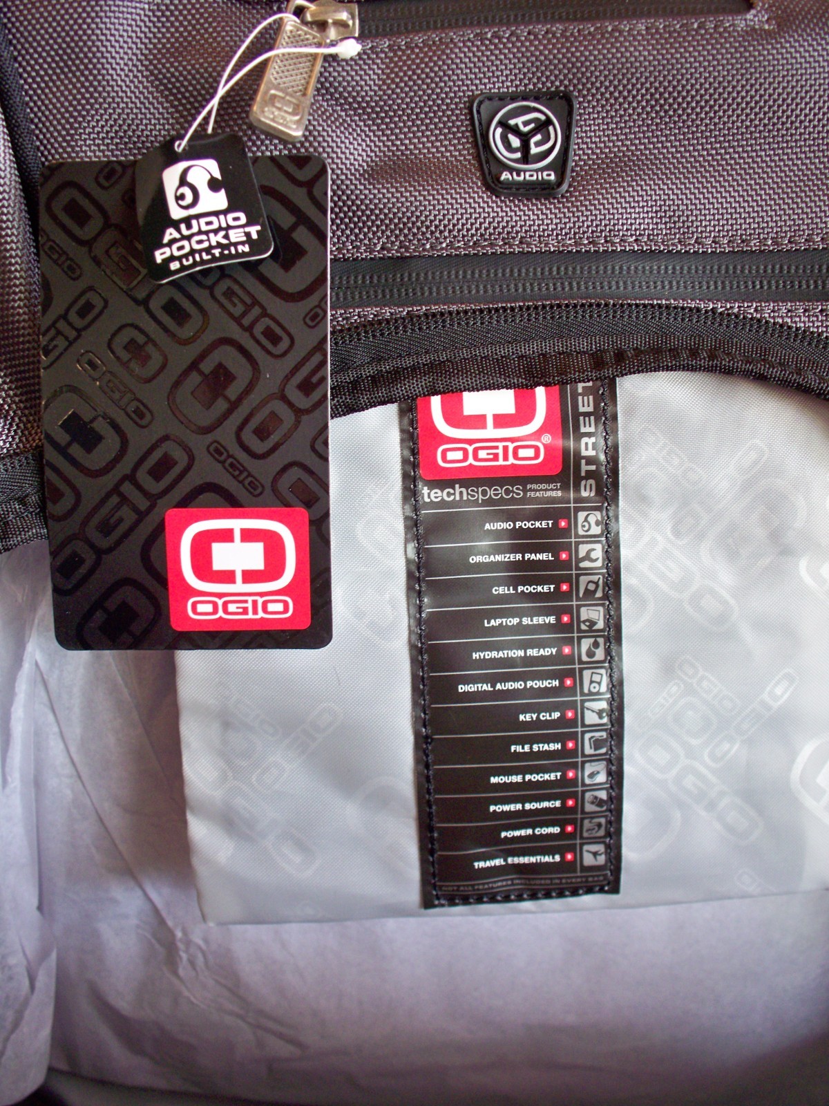 OGIO Metro Street Backpack 8 External Pocket Audio Tech Laptop James Hardie logo