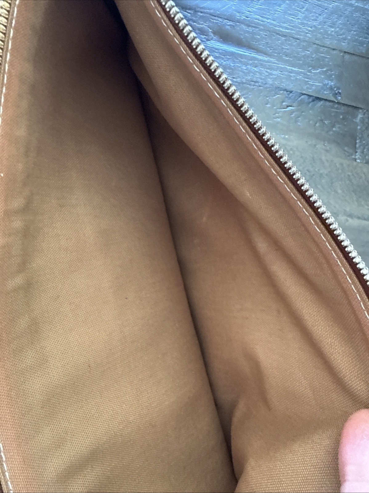 Want Les LES ESSENTIELS DE LA VIE Brown Leather Rattan Double Zip Folio Case