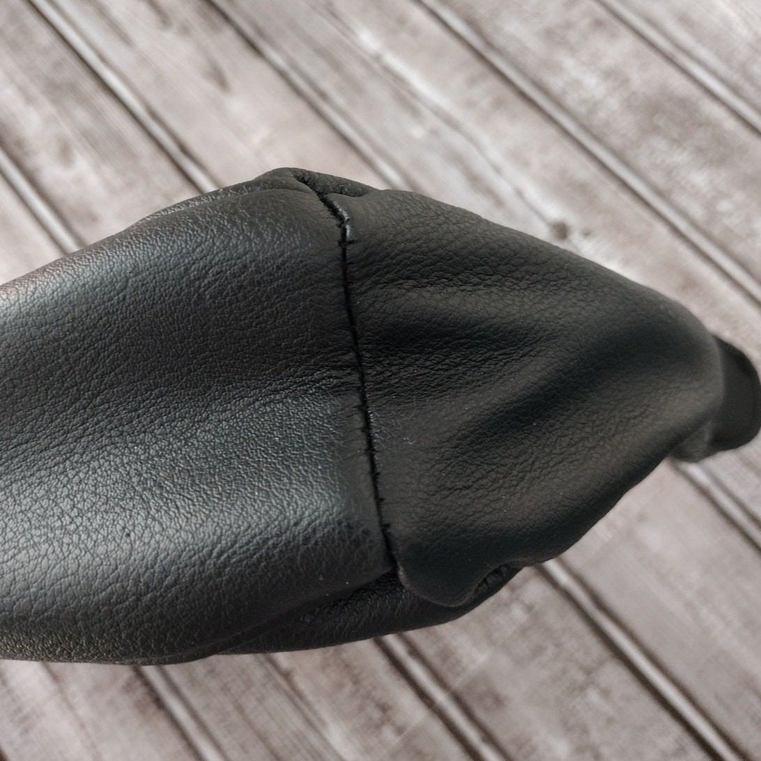 John Varvatos Black & Gray Faux Wool & Leather Toiletry Bag Travel Vacation