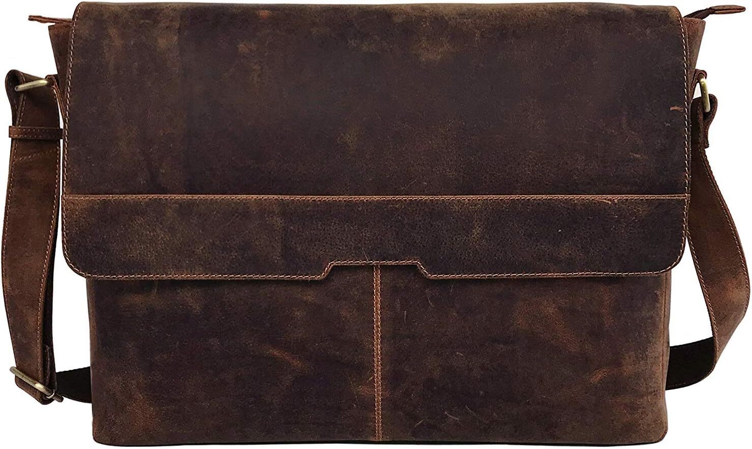 18 Inch Vintage Leather Full Flap Messenger Handmade Bag Laptop Bag Satchel Bag