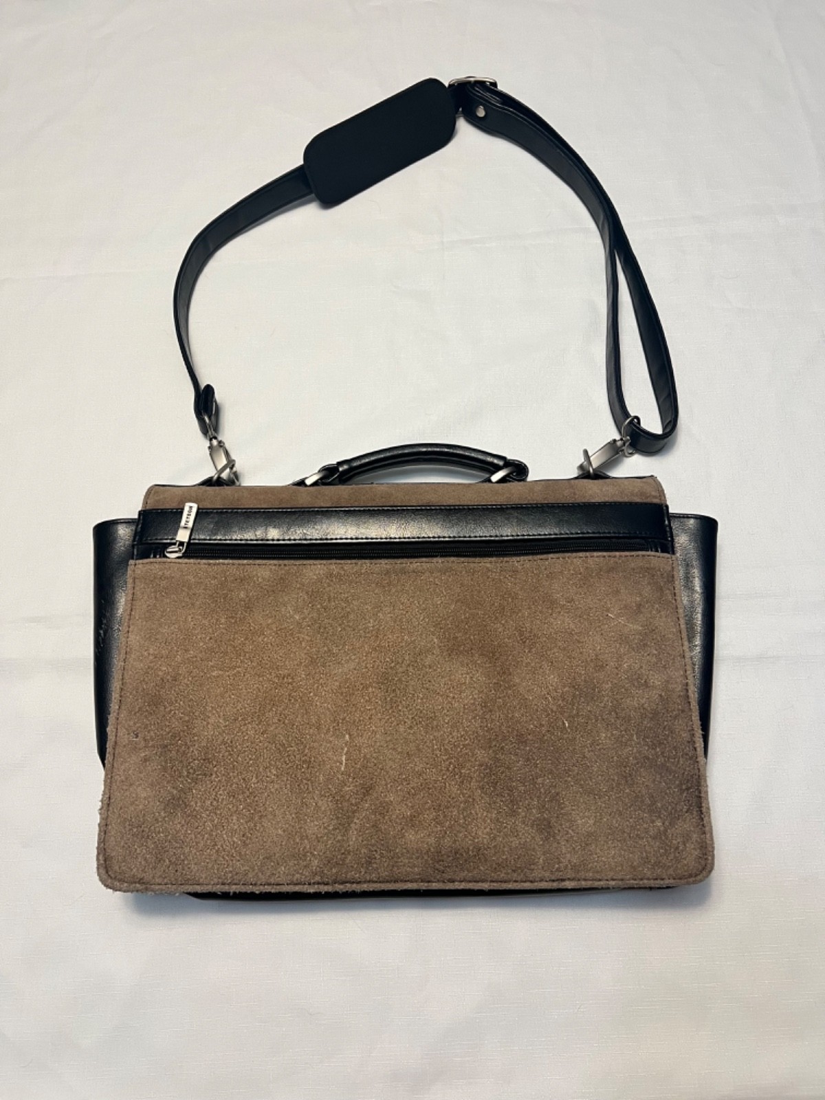 Vintage Stetson Leather Briefcase Messenger MANbag 15×12 Inch Distressed Rugged