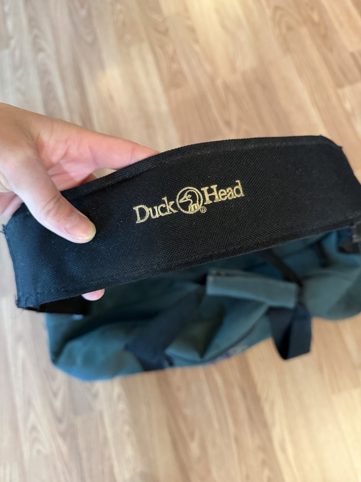 Vintage Forest Green Large Duck Head Canvas Duffle Bag