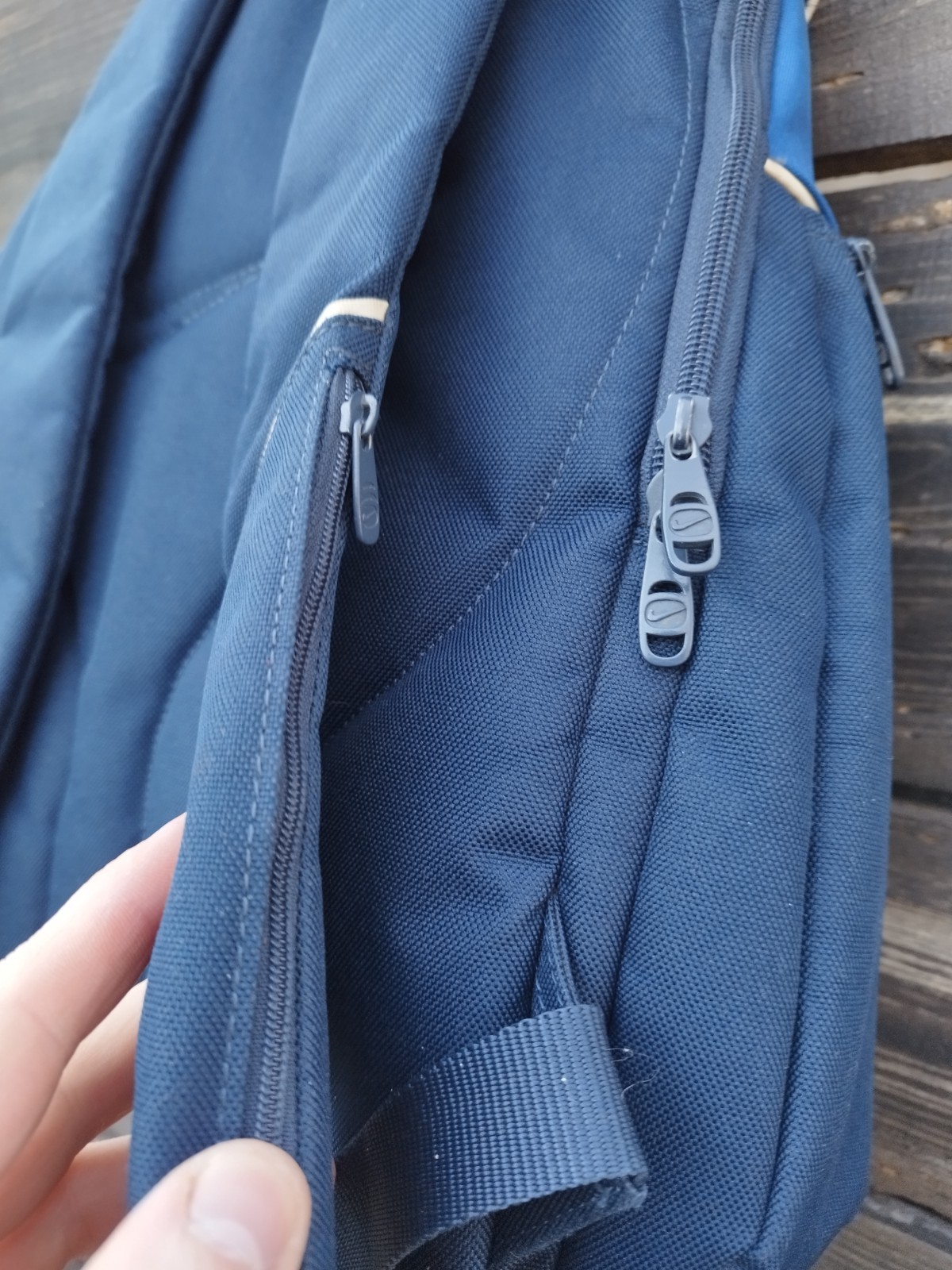 Vintage Nike Y2K Blue Technical Backpack – Center Swoosh – Retro Streetwear Bag