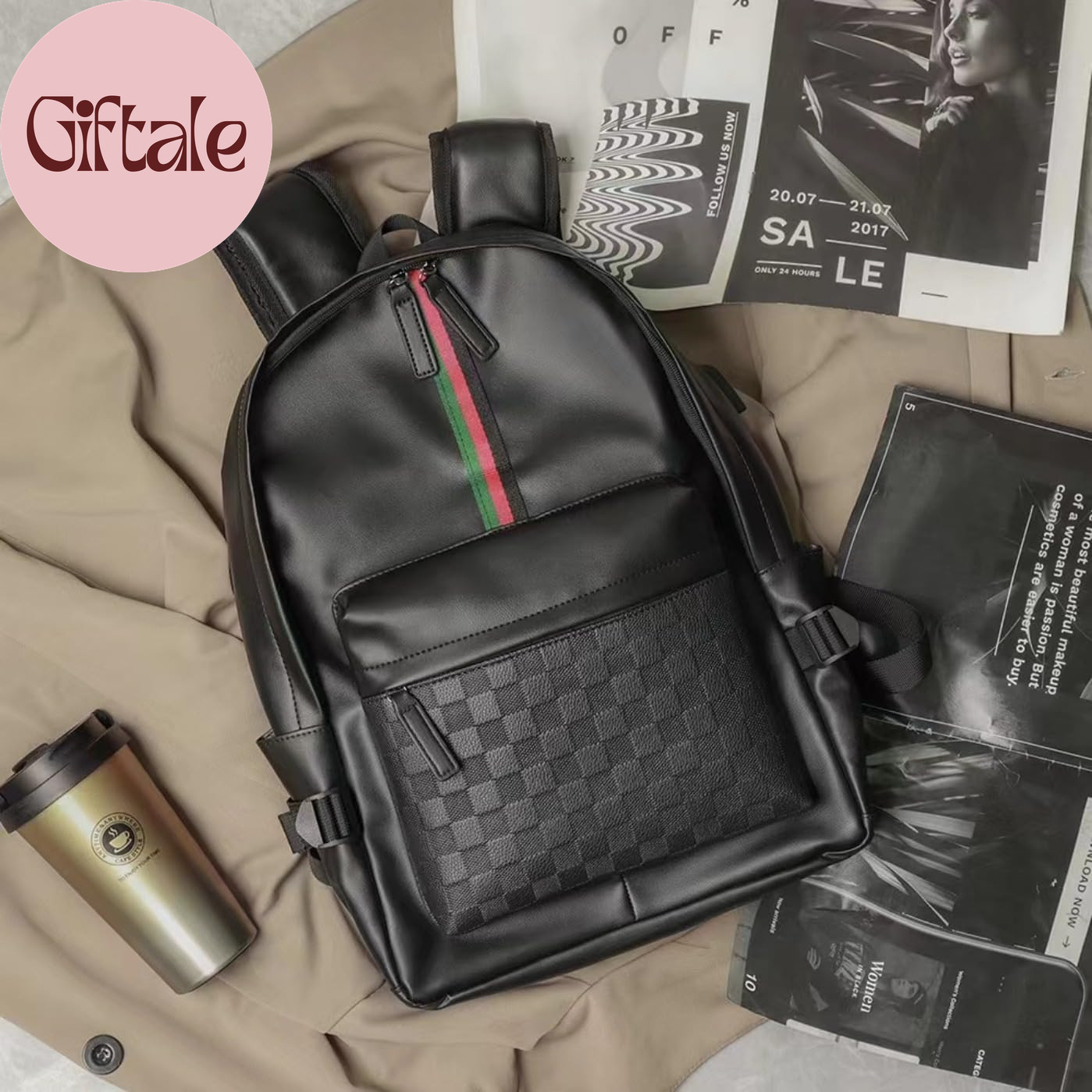 Leather Backpack School College Bookbag Leisure Business Travel Hiking Rucksack,