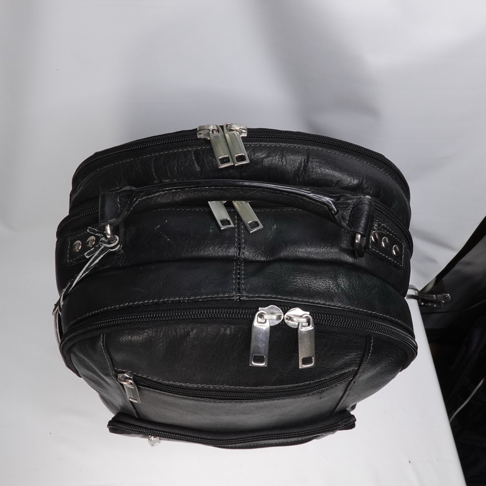 Vintage Wilsons Leather Black Leather Backpack Computer Bag