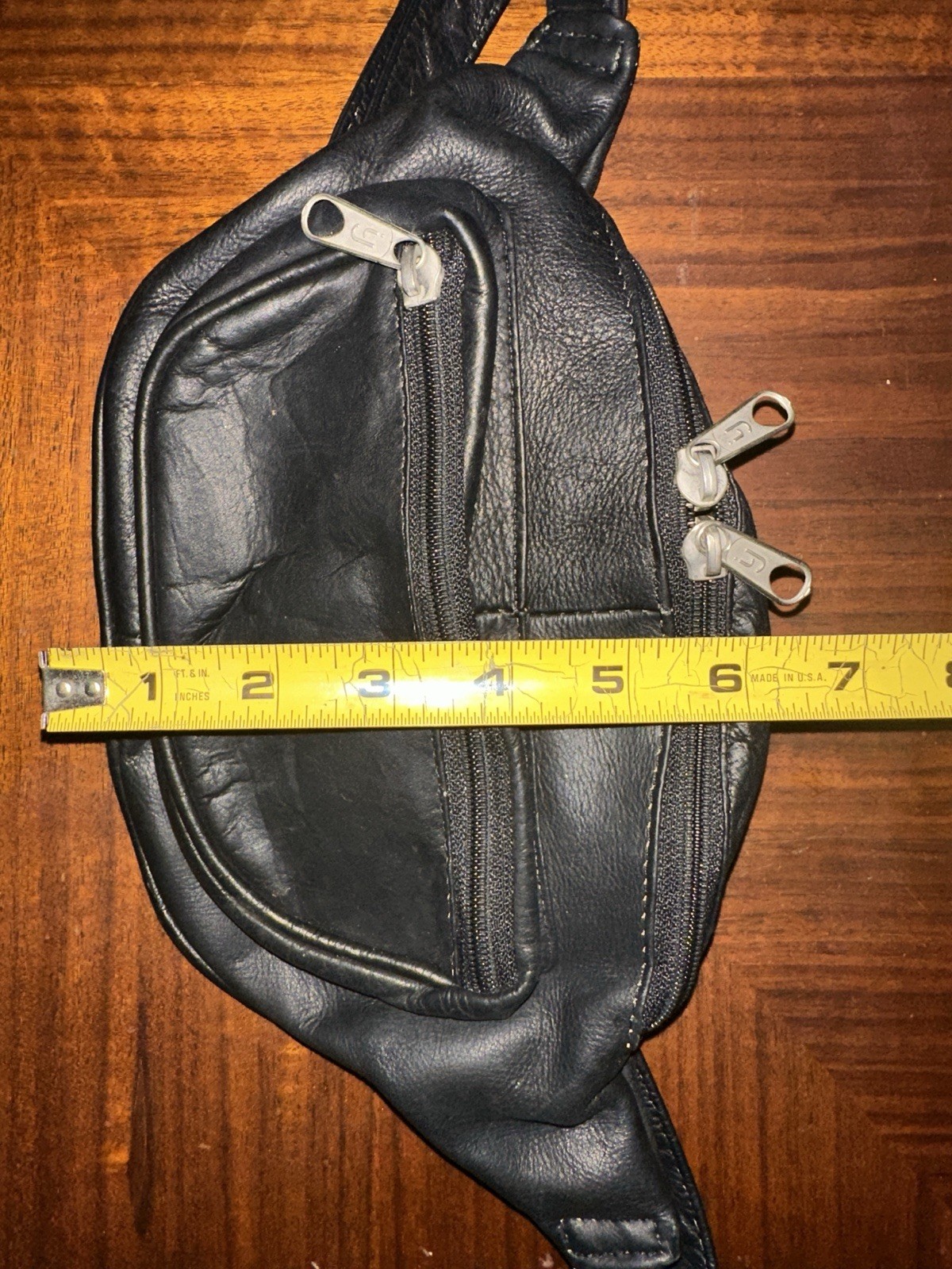 soft black leather fanny waist pack