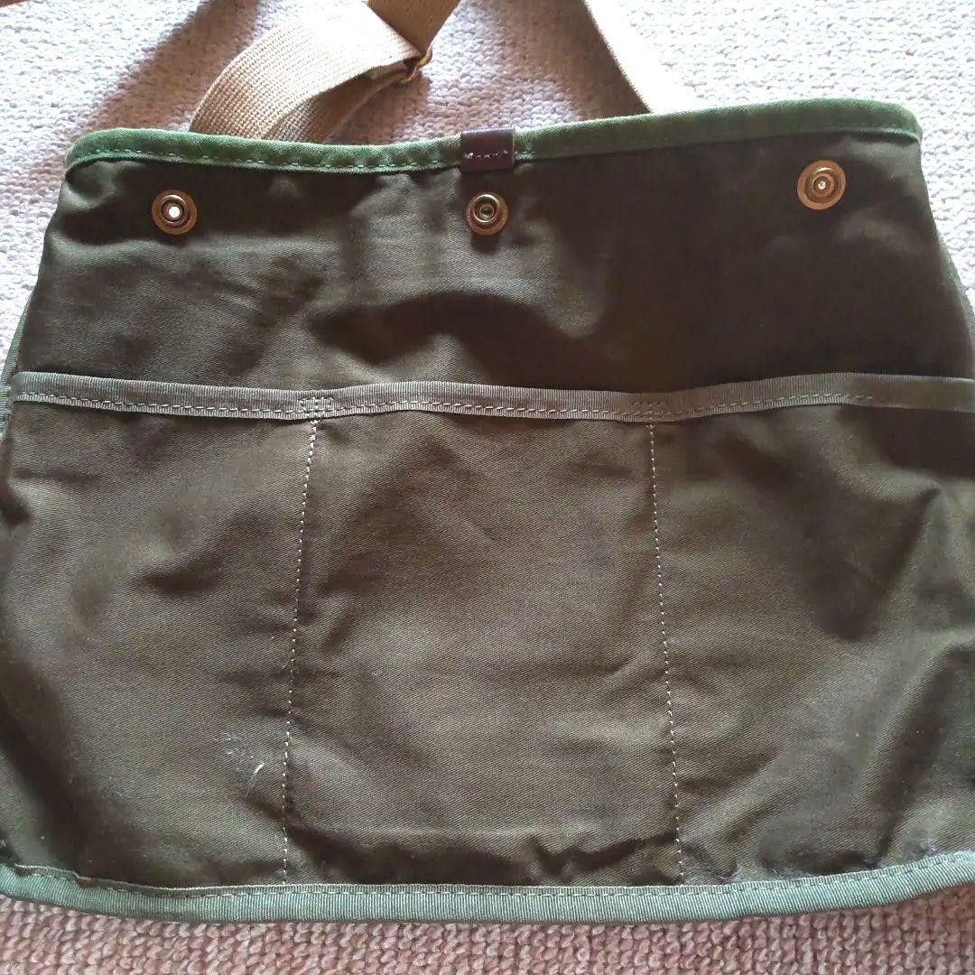 Authentic Porter Green Cotton Shoulder Bag 33cm x 22cm Slight Wear