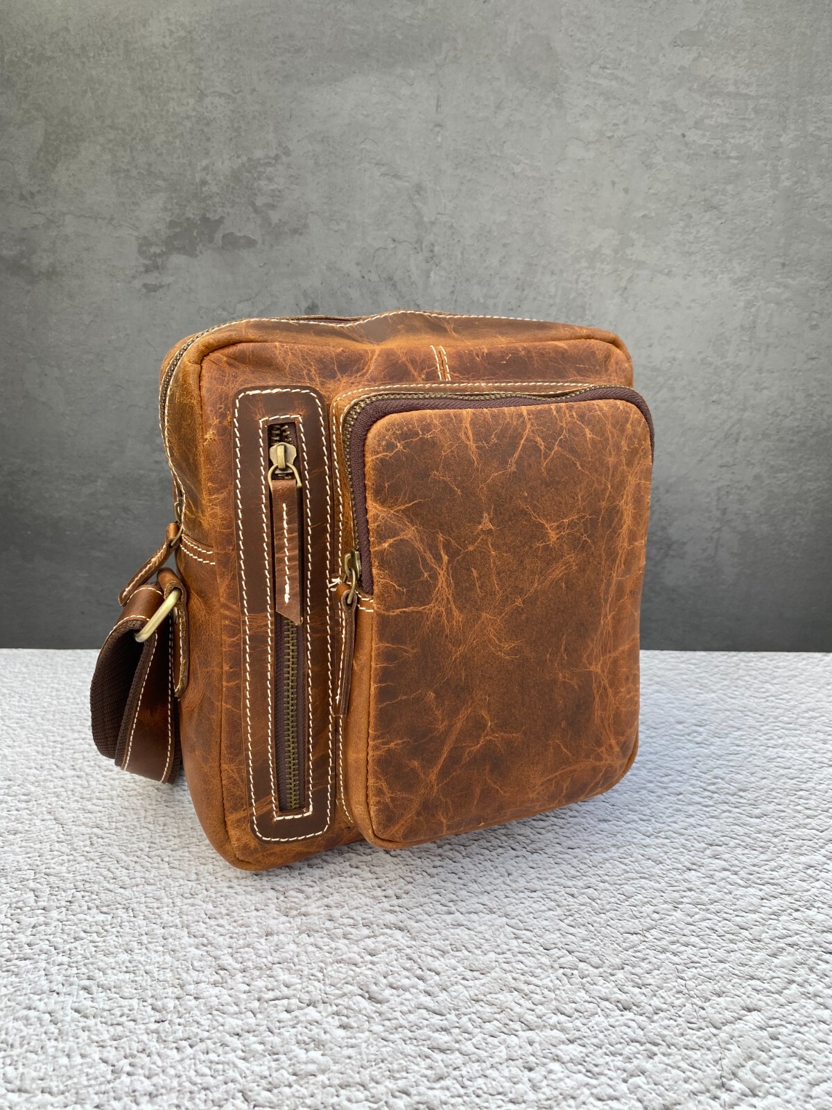 Crossbody Sling Bag Buffalo Leather Handbags Satchel Messenger Bags 10 In Small