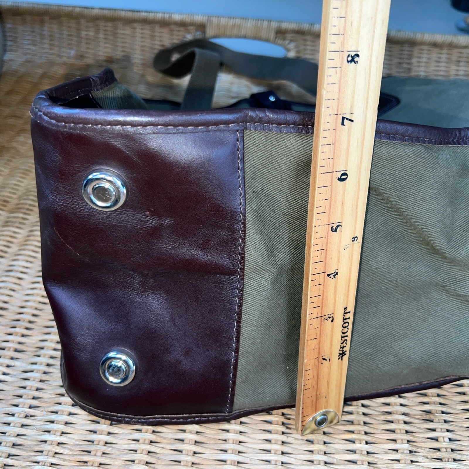 John Chapman Olive Green Leather Trim Tote Bag England Corsair Capital Handmade