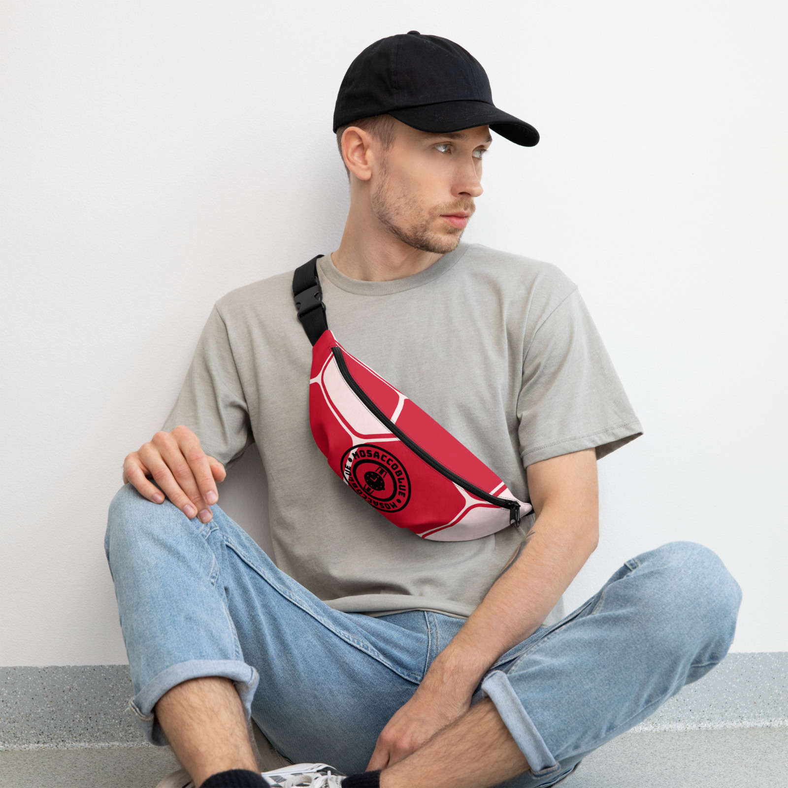 MOSACCOBLUE ABSTRACT RED Fanny Pack