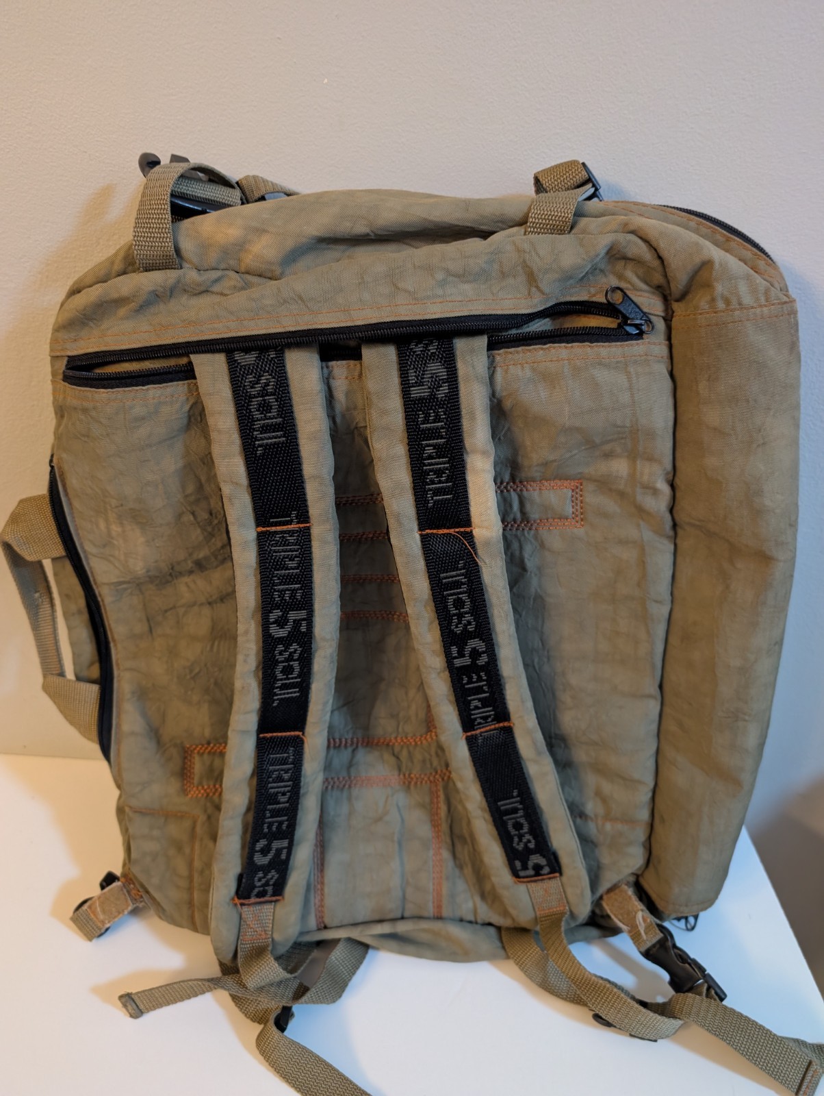 Triple 5 Soul Olive Green Messenger Shoulder Bag Convertible Backpack 2 In 1