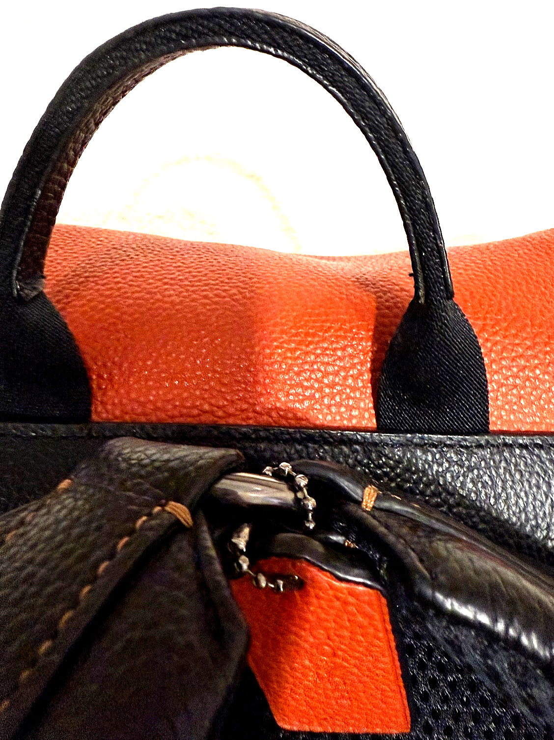 Coach Hudson Backpack In Colorblock Signature Canvas Khaki Terracotta C8145