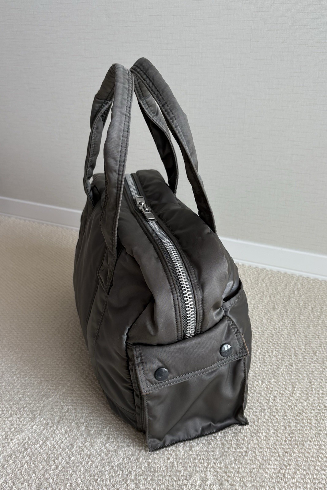 Yoshida PORTER TANKER Boston Bag (L) Nylon Silver Gray Japan 42cm×26cm×13cm