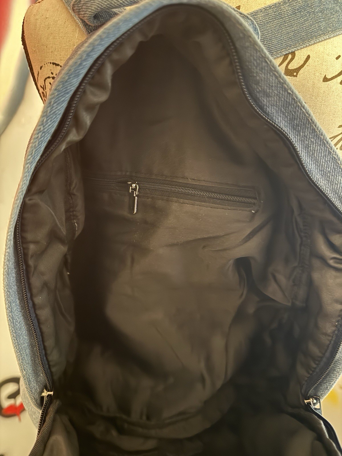 Been Dope Supply Light Denim Backpack Logo Embroidered 15in x 12in