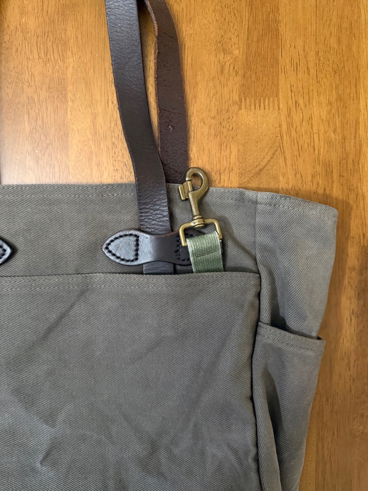 Previously Loved Filson 260 Open Tote Otter Green USA Rugged Twill Leather Bag