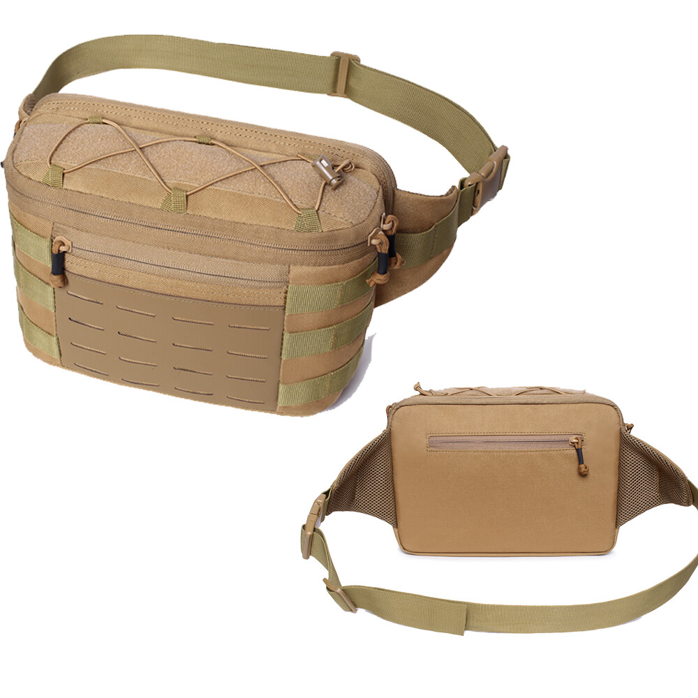 Men Tactical Waist Pack Multifunctional Waterproof Chest Bags for Outdoor Sports