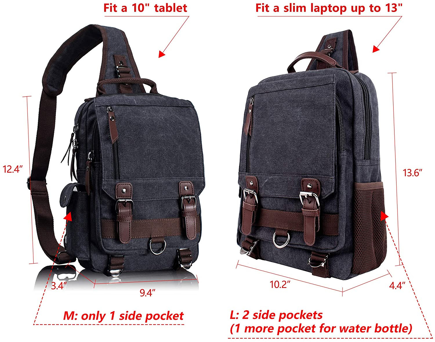 Retro Canvas Messenger Bag — Unisex Crossbody Shoulder Sling Bag for Travel, Wor