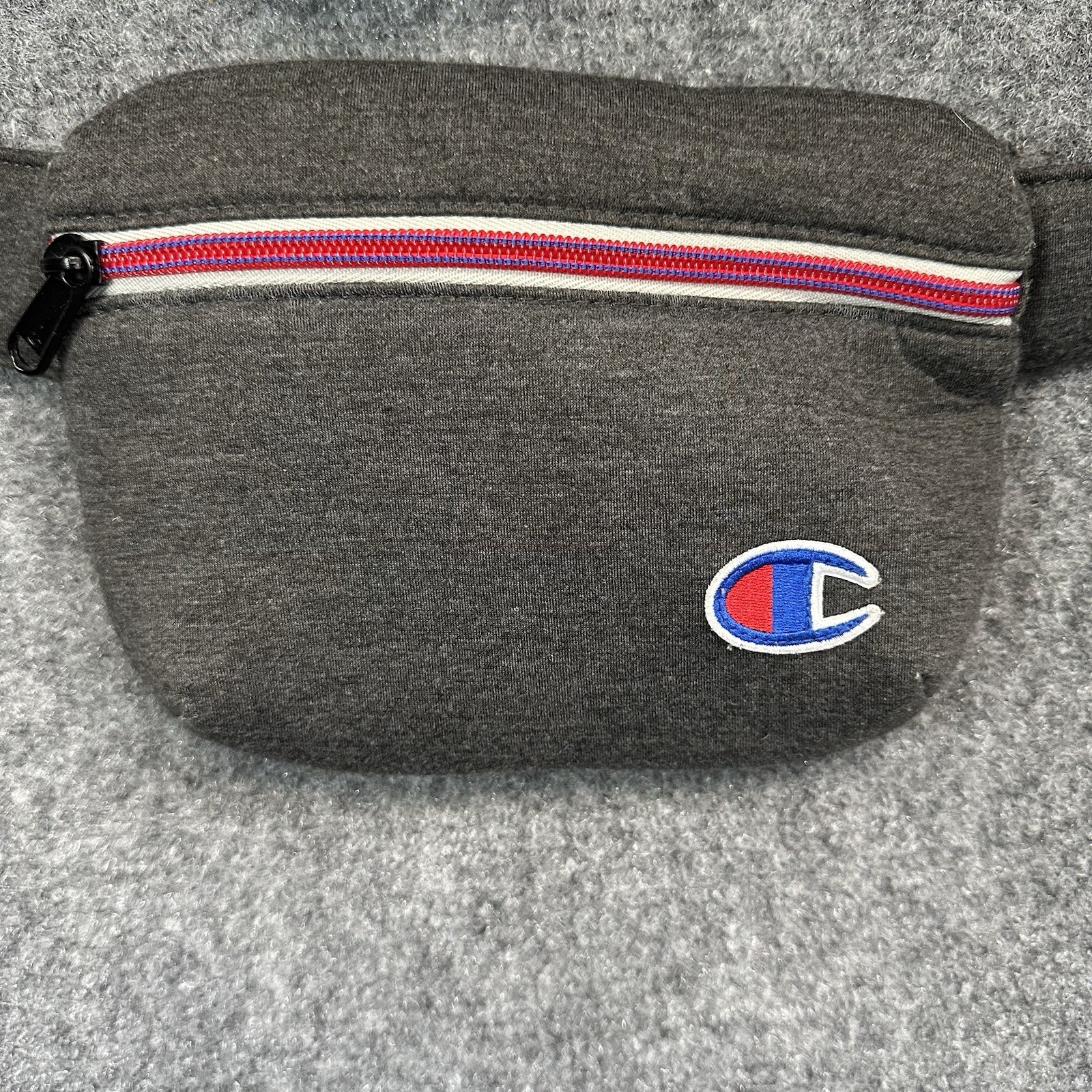 Champion Authentic [Unisex] Crossbody Fanny Pack (9”) Gray W/ Zipper Buckle