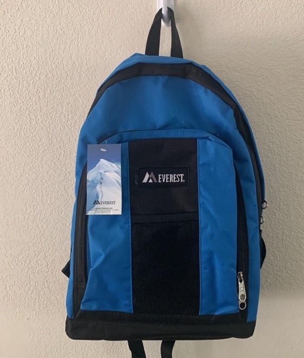 Everest Backpack Front & Side Pockets Royal Blue Black + school supplies 🆕NEW!
