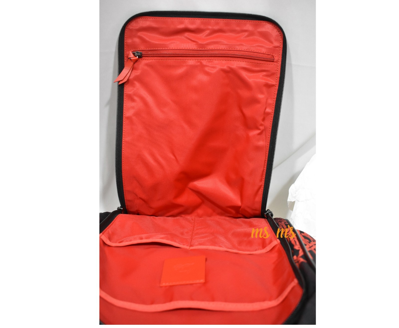 NWT Christian Louboutin Red Black Nylon Rectangular Logo Print Backpack