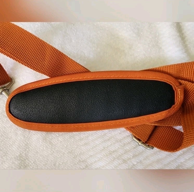 Men’s Orange/Brown Laptop Briefcase Document Case Zip, Top Handle, Strap