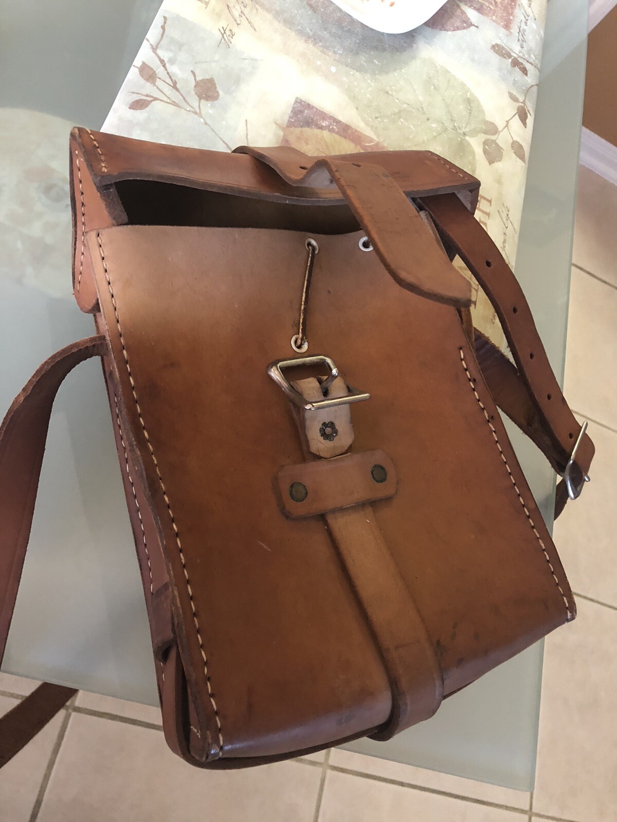 Vintage Stelzig Saddlery Co Cross Rectangular Bag .