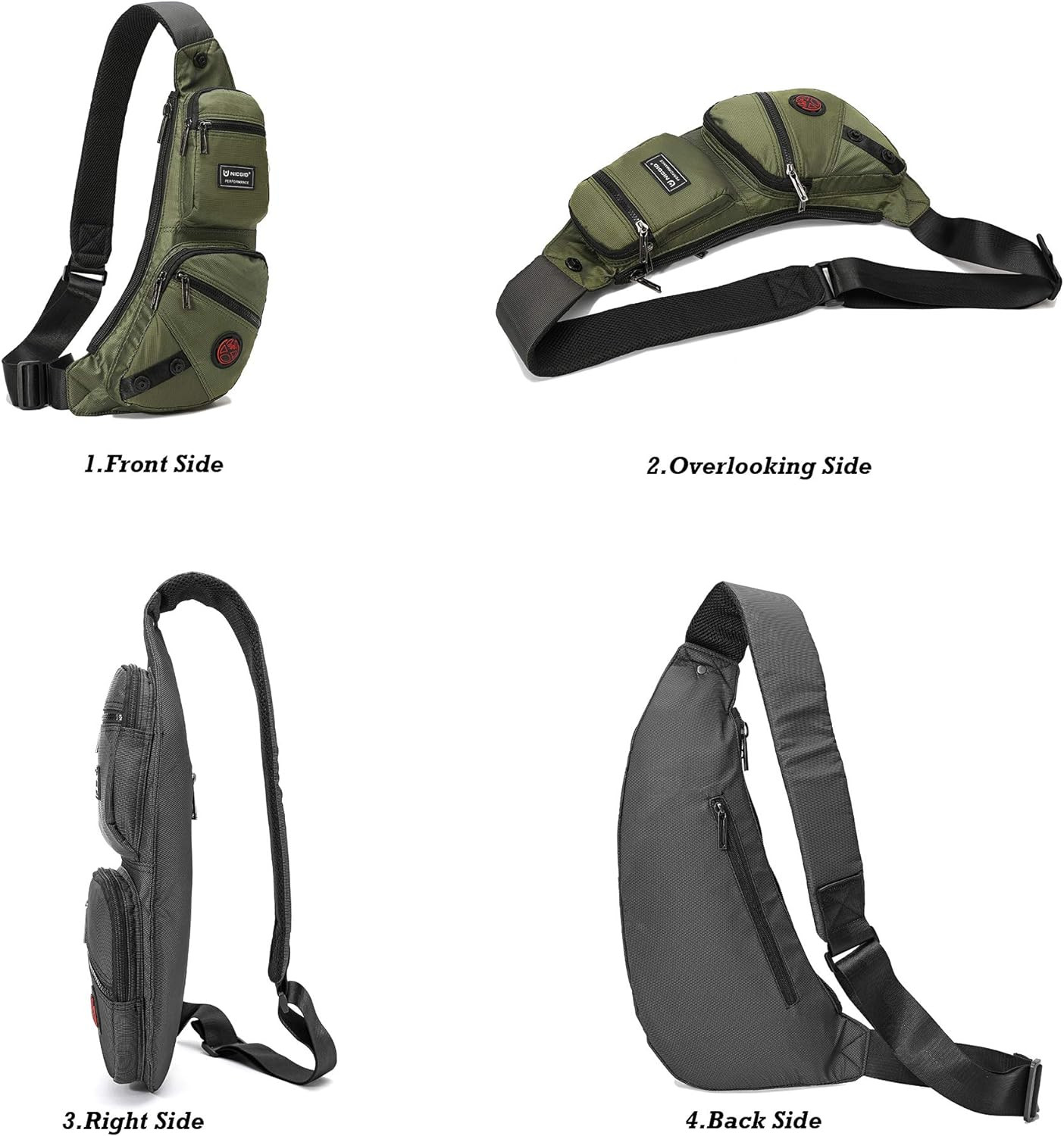 Sling Bag Chest Shoulder Backpack Crossbody Bags Casual Daypack for Men Women Gr