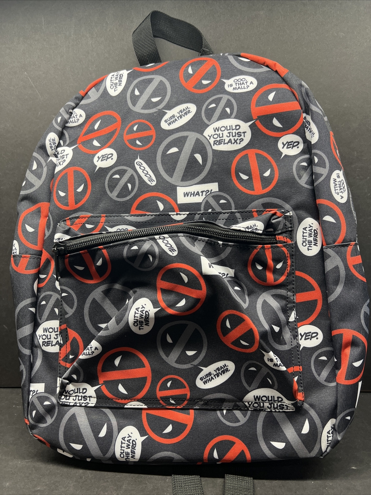 Marvel Deadpool Bubble Print Subliminated Backpack- School, Laptop- Brand New!