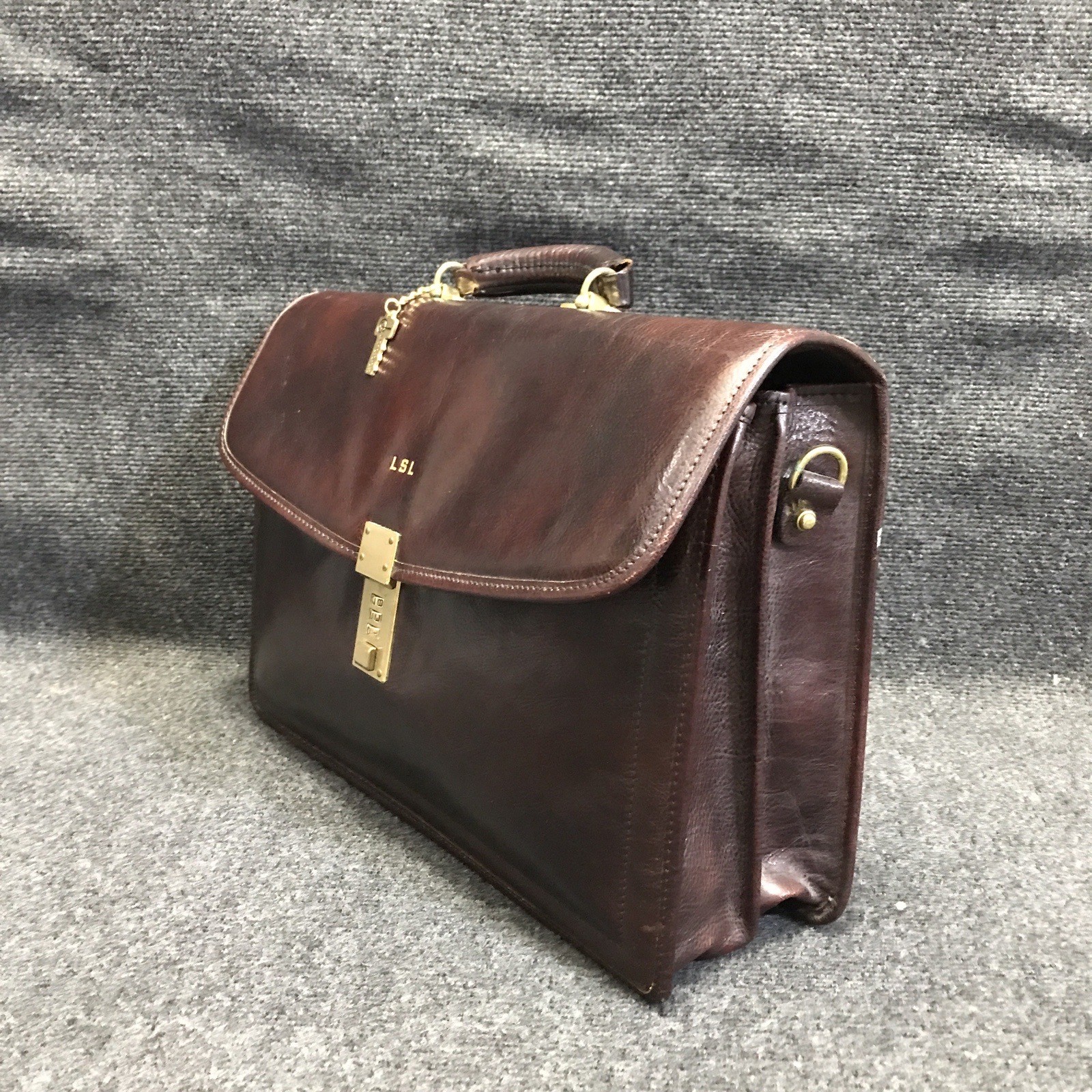 Jack Georges Elements Collection 4402 Burgundy Leather Double Gusset Briefcase
