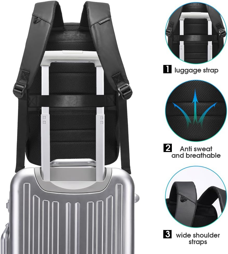 Sleek USB Charging Slim Business Laptop Backpack for Men & Women