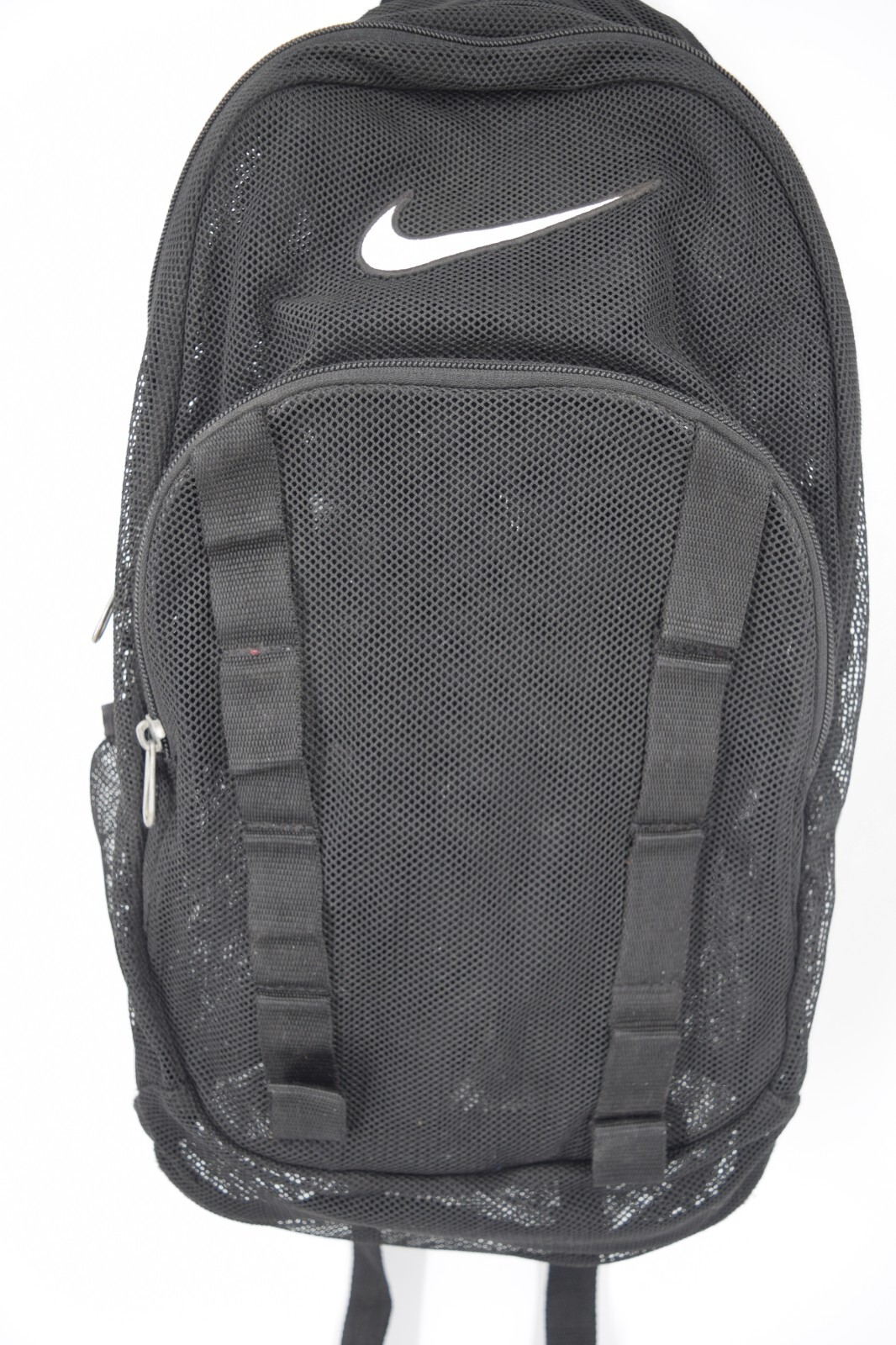 VTG Y2K Nike Mesh See Through Backpack Black 4 Pockets 18x13x5