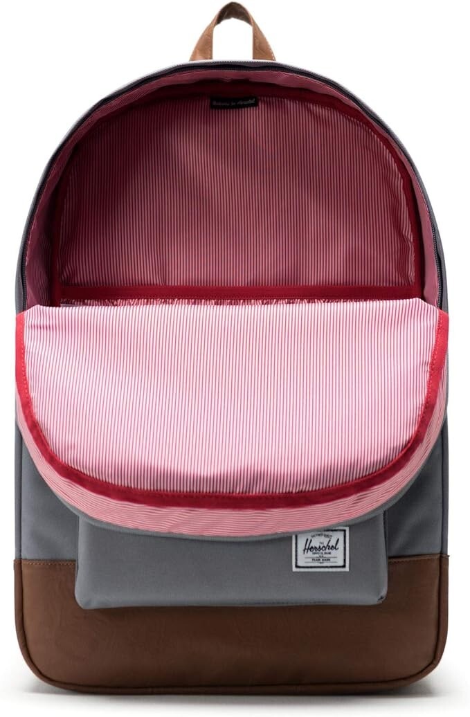 Herschel Heritage Backpack, Grey/Tan Synthetic Leather, Classic 21.5L 1035