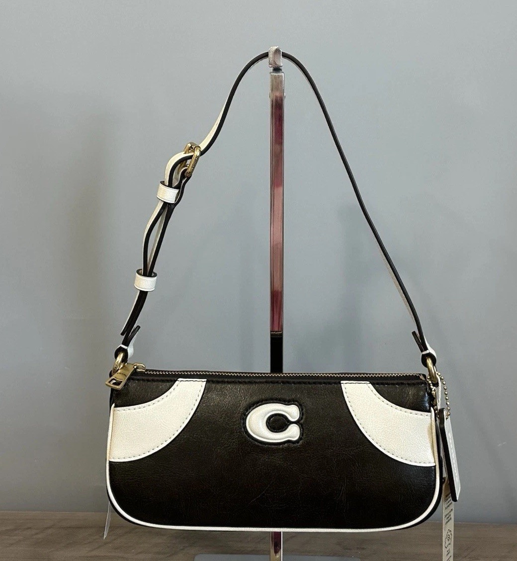 Coach Coachtopia Bowling Small Shoulder Bag Upcrafted Leather/Black/White CFB01