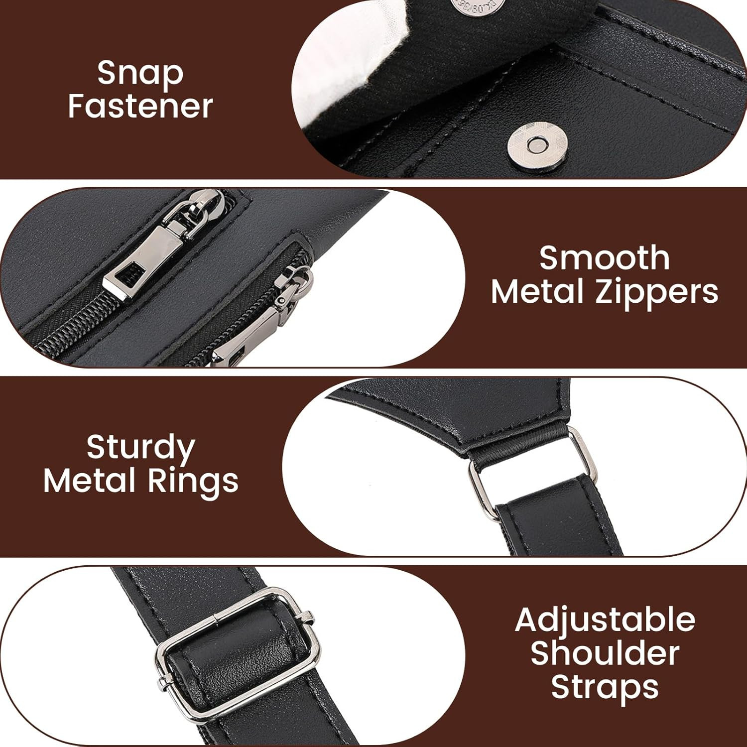 Double Shoulder Armpit Bag for Men, Anti-Theft Underarm Wallet with Adjustable S