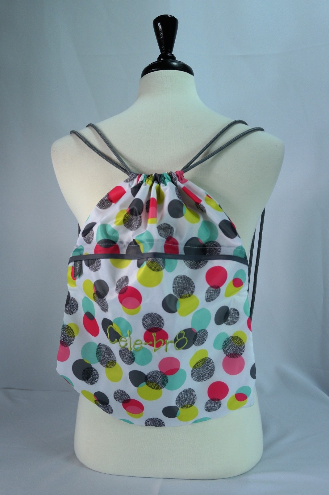 NWOT – Thirty-One Cinch Sac Backpack #3039 “Celebr8” Embroidery – Punch Bowl