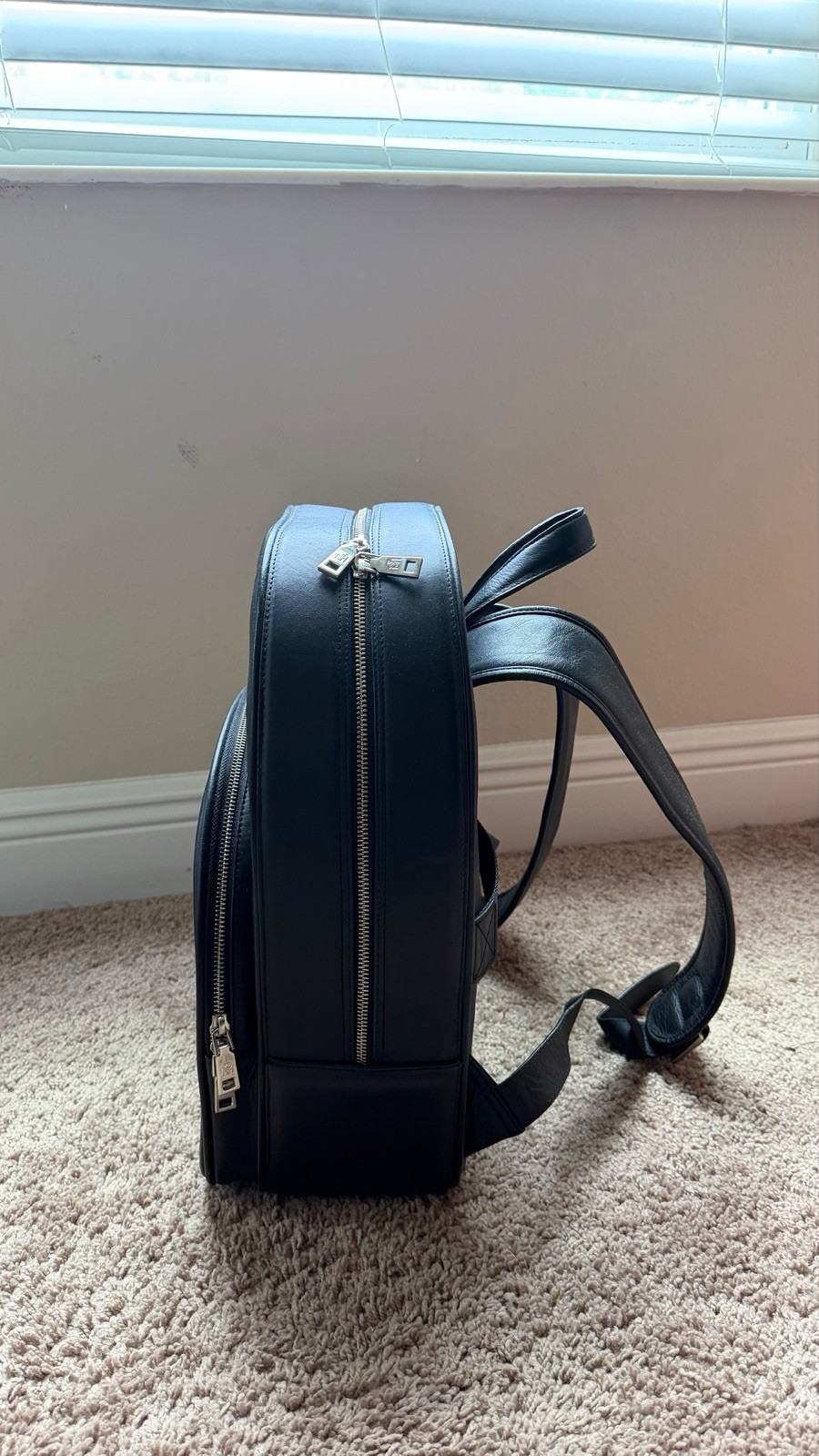 MCM Black Zip Backpack Multiple Compartments Adjustable Straps Unisex