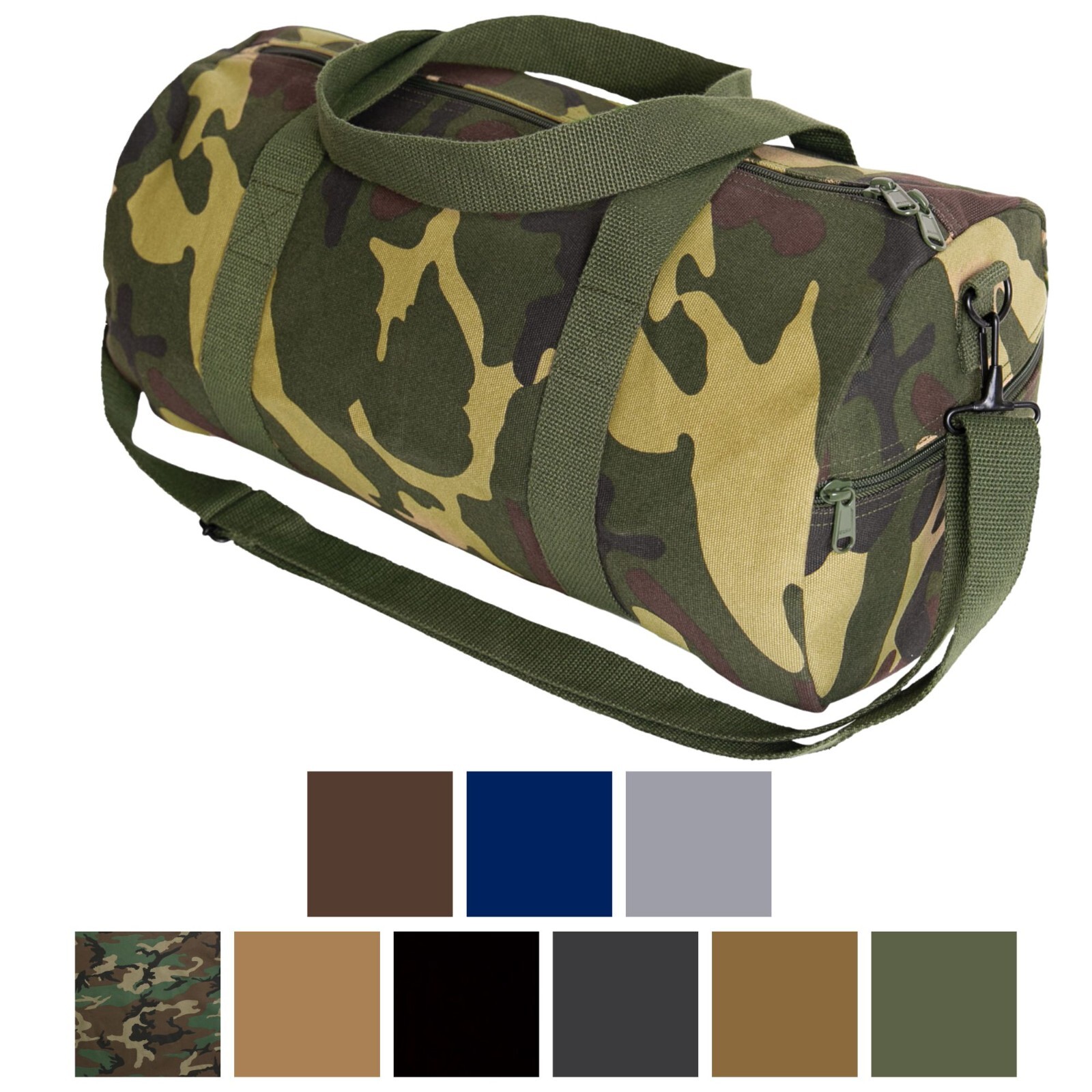 Rothco Canvas Duffle Bag, 24″ x 12″ Camo Army Gym Recreational Travel Shoulder