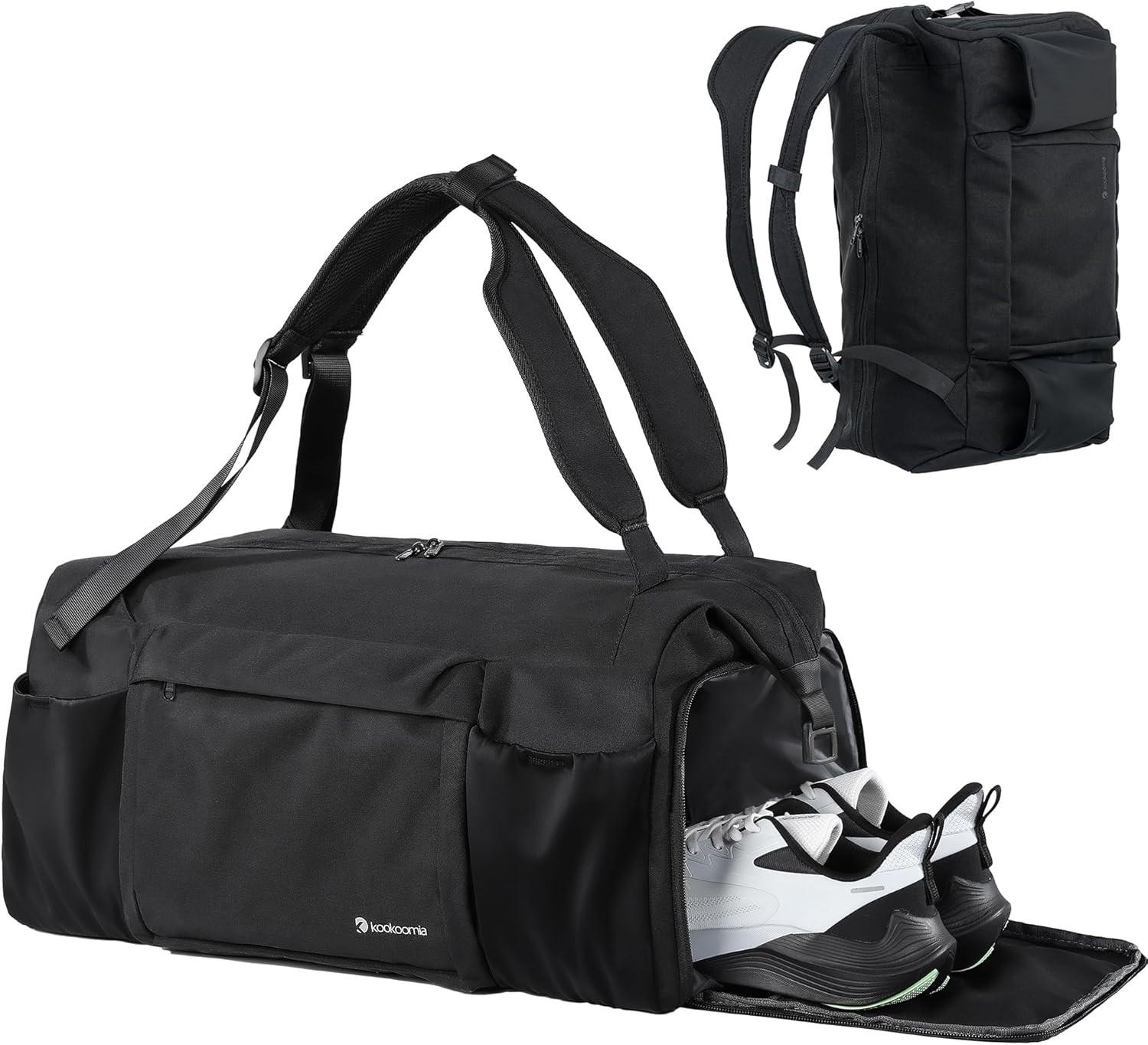 Gym Bag for Men with Shoes Compartment and Wet Pocket Convertible Duffle Bag and