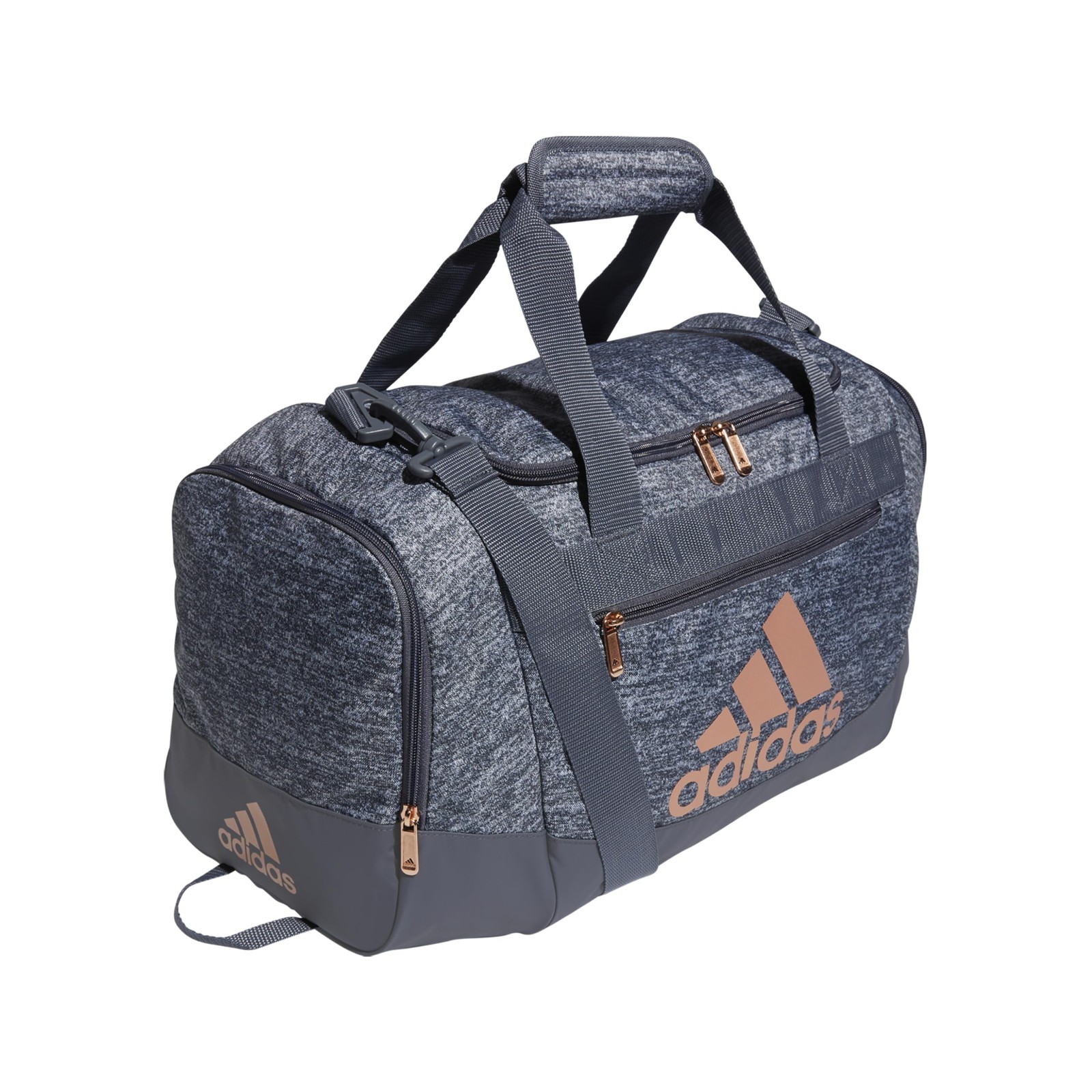 adidas Defender 4 Small Duffel Bag, Jersey Onix Grey/Rose Gold/Onix Grey